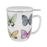 Mug Infusor Porcelana Mariposas